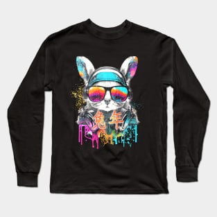 Celebrate Chinese New Year with a Colorful DJ Rabbit Portrait Long Sleeve T-Shirt